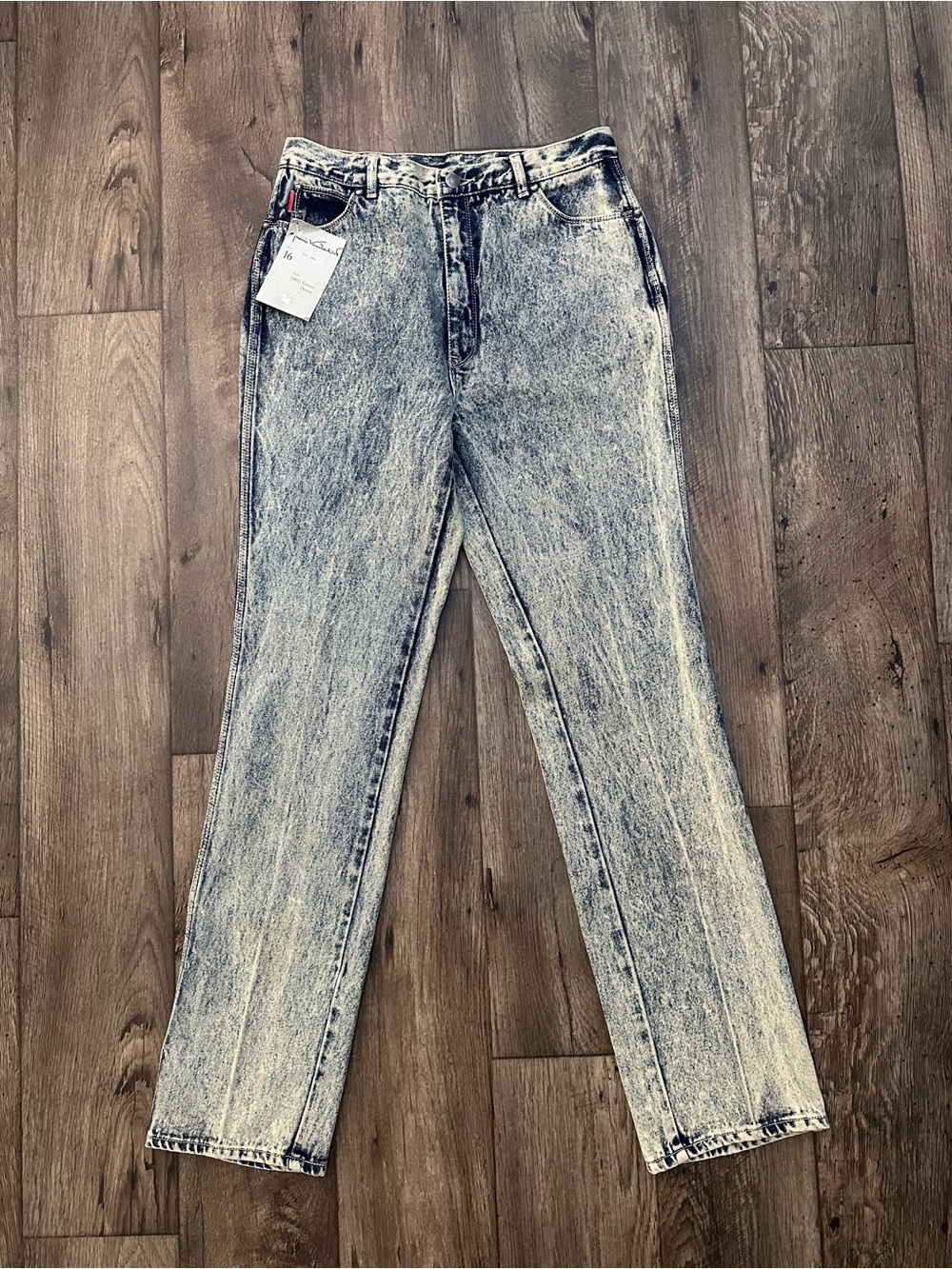 VTG 80s Gloria Vanderbilt Acid Wash Jeans Deadstock High Waist Size 16